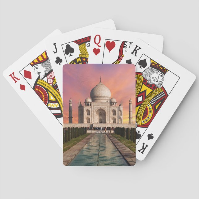 Denkmäler | Farbige Sicht auf den Taj Mahal Spielkarten (Rückseite)