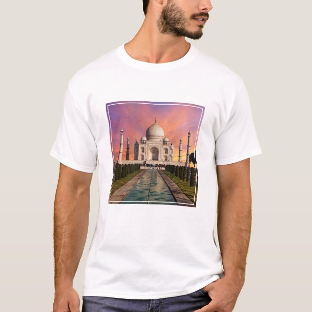 Denkmäler | Farbige Sicht auf den Taj Mahal T-Shirt (Vorderseite)