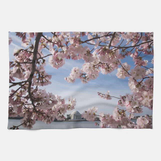 Denkmäler | Jefferson Memorial Cherry Blossys Geschirrtuch (Horizontal)