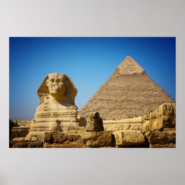 Denkmäler | Sphinx & Pyramide Ägyptens Poster (Vorne)