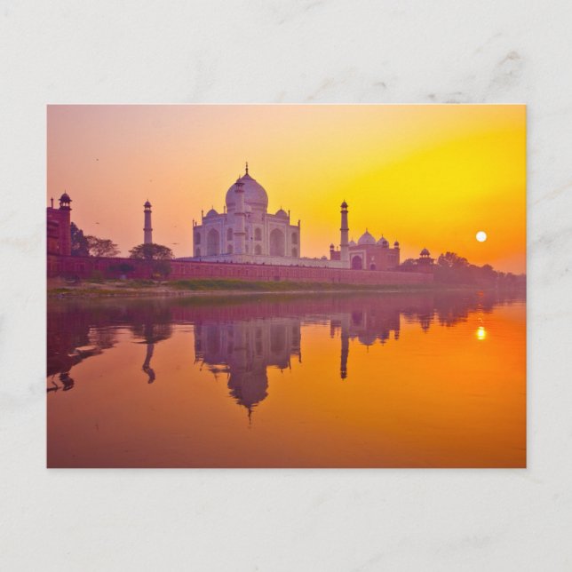 Denkmäler | Taj Mahal bei Sunset Postkarte (Vorderseite)
