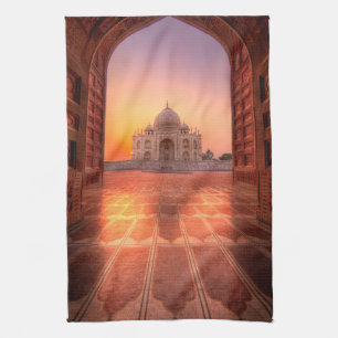 Denkmäler   Taj Mahal, Indien bei Sunset Geschirrtuch