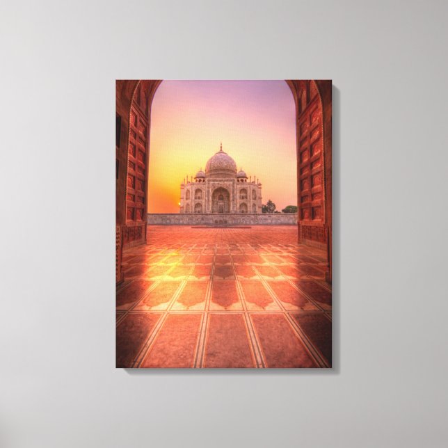 Denkmäler | Taj Mahal, Indien bei Sunset Leinwanddruck (Vorderseite)