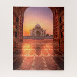 Denkmäler Taj Mahal, Indien bei Sunset Puzzle