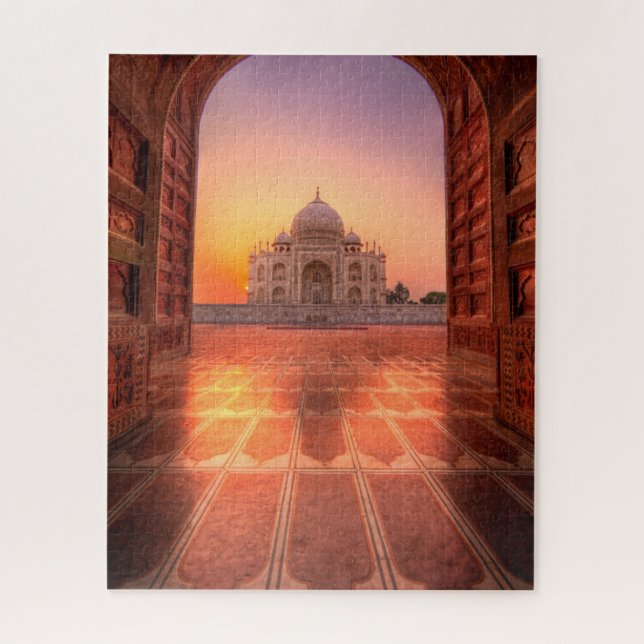 Denkmäler | Taj Mahal, Indien bei Sunset Puzzle (Vertikal)