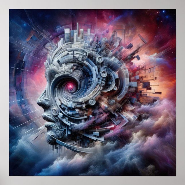 Denknebel - Abstrakte Kunst - Surreal Digital Poster (Vorne)