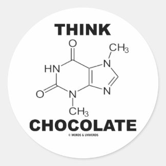 Denkschokolade (Theobrominmolekulare Chemie) Runder Aufkleber