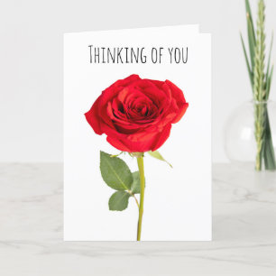 Denkt an euch Schöne Rote Rose Feiertagskarte