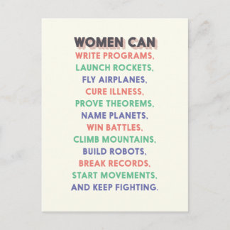 Denkt an Frauen "Frauen können..." Kleiner. Postkarte