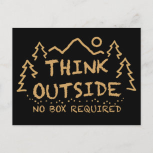 Denkt nach draußen, kein Feld erforderlich Postkarte