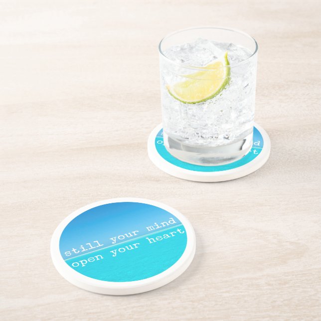 Denkwürdiges Zitat: Stillgedanken, offenes Herz C Untersetzer (Seite)