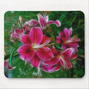 Denman Island Lilies Blumengemälde Kunst Mousepad