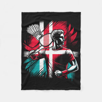 Denmark Badminton Player Proud Patriot Athlete  Fleecedecke