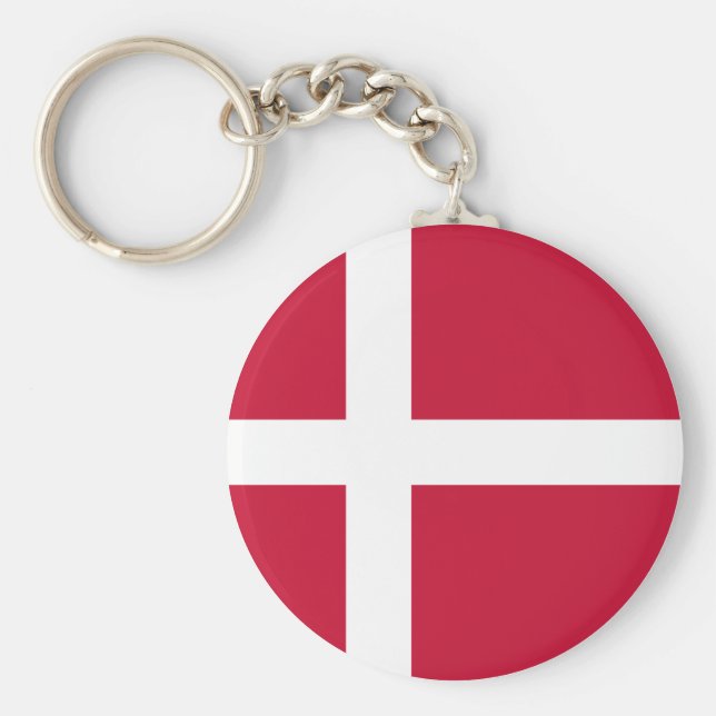 Denmark (Danish) Flag Schlüsselanhänger (Vorne)