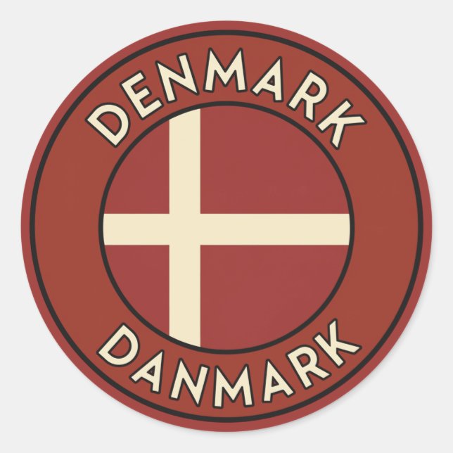 Denmark Danmark  Runder Aufkleber (Vorderseite)