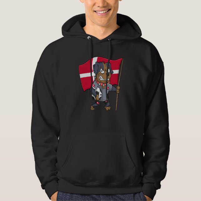 Denmark fan dog hoodie (Vorderseite)