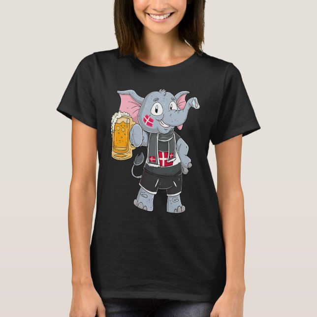Denmark fan elephant T-Shirt (Vorderseite)