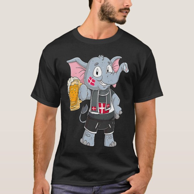 Denmark fan elephant T-Shirt (Vorderseite)