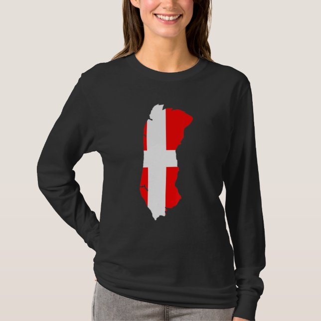 Denmark flag in Römö outline Römö T-Shirt (Vorderseite)