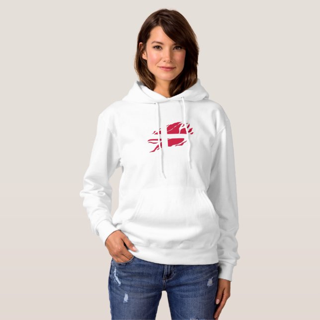 Denmark Flag Inside Me, skandinavien Klaw Mark Hoodie (Vorne ganz)