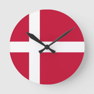 Denmark Flag Runde Wanduhr