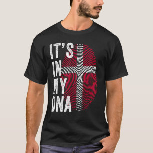 Denmark It's In My DNA Cute Danish Fingerprint Fla T-Shirt