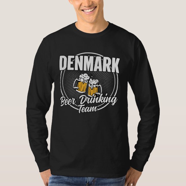 Denmark Squad Ale  Danes Beer Drinking Team T-Shirt (Vorderseite)