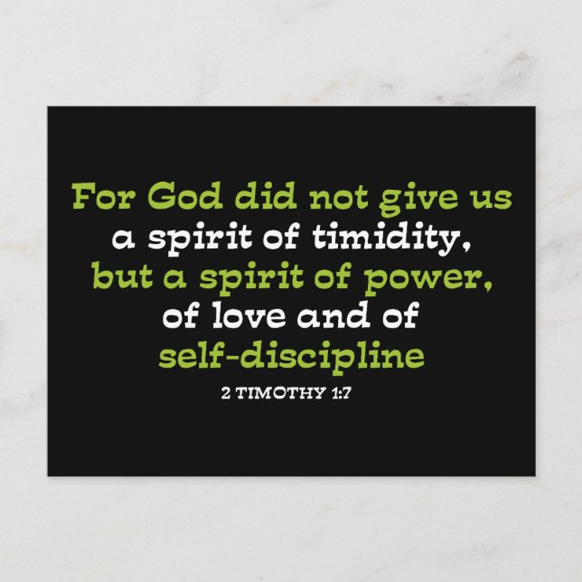 Denn Gott gab uns keinen Geist der Züchtigkeit Postkarte (Vorderseite)