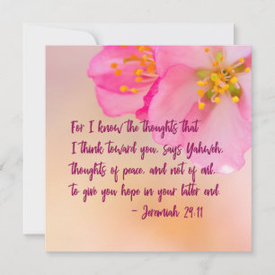 Denn ich kenne die Gedanken Christlichen Blumen