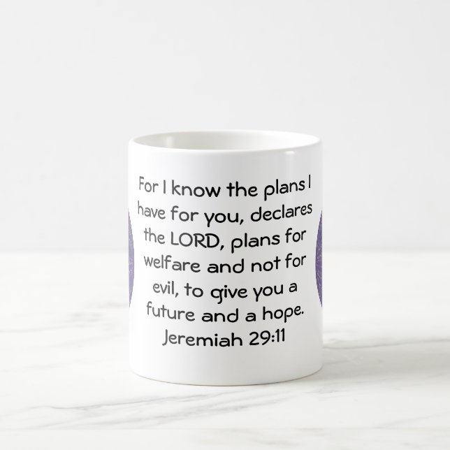 Denn ich kenne die Pläne, die ich habe - Jeremiah  Kaffeetasse (Mittel)