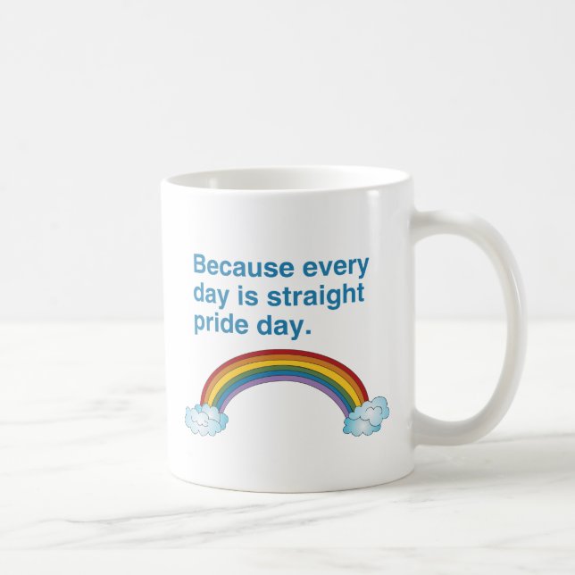 Denn jeder Tag ist Straight Pride Day Kaffeetasse (Rechts)