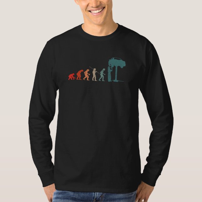 Denn Mechanic Evolution Car Tuner Tuning Retro T-Shirt (Vorderseite)