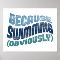 Denn Schwimmplakat - Funny Swimmer Typografie