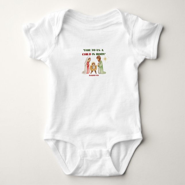Denn uns ist ein Kind geboren Baby Strampler (Vorderseite)
