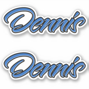 Dennis Name blue Aufkleber Sticker Stickerset