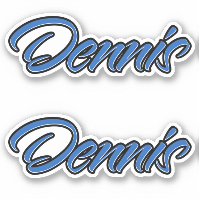 Dennis Name blue Aufkleber Sticker Stickerset (Vorderseite)