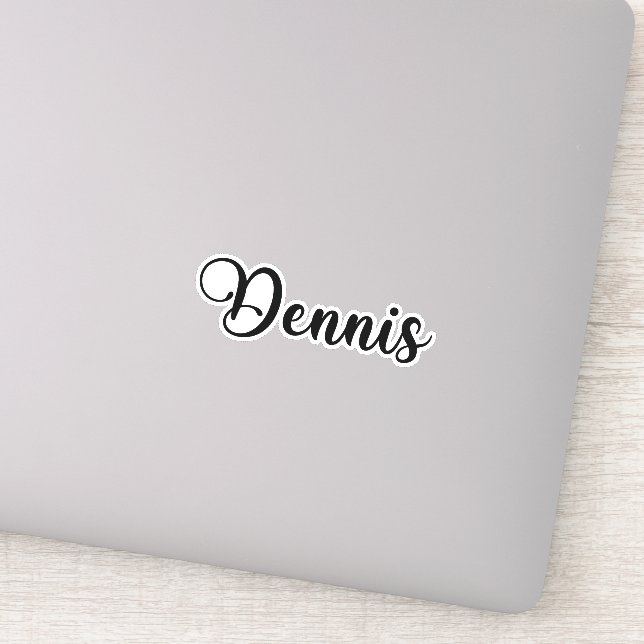 Dennis Name - Handgeschriebene Kalligrafie Aufkleber (Detail)