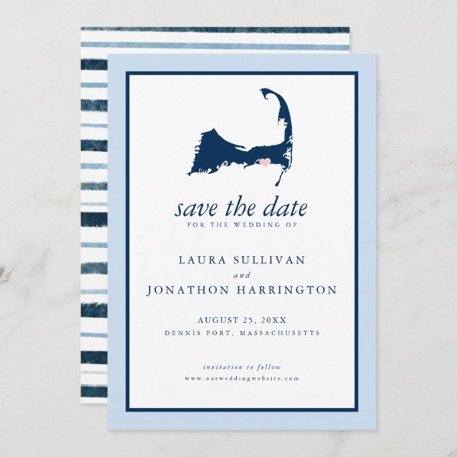 Dennis Port Cape Cod Wedding Save The Date (Vorne/Hinten)