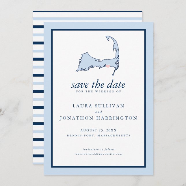 Dennis Port Cape Cod Wedding Save The Date (Vorne/Hinten)