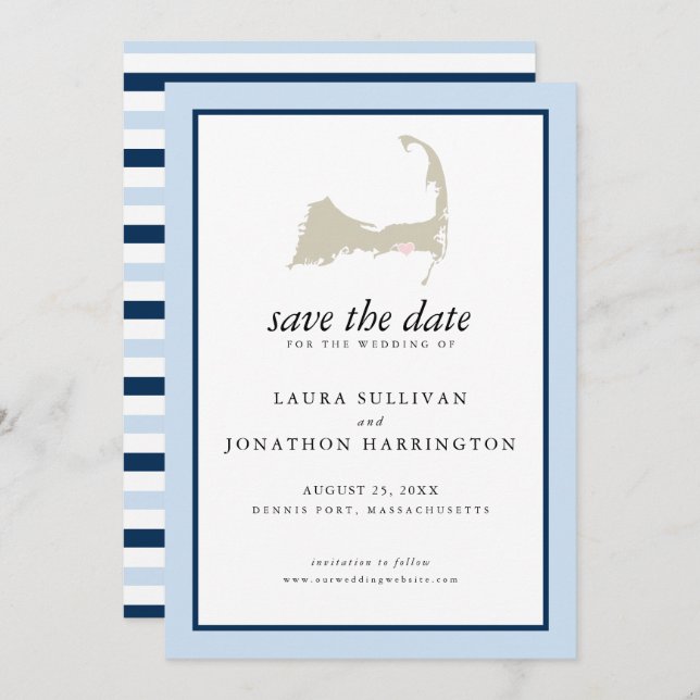 Dennis Port Cape Cod Wedding Save The Date (Vorne/Hinten)