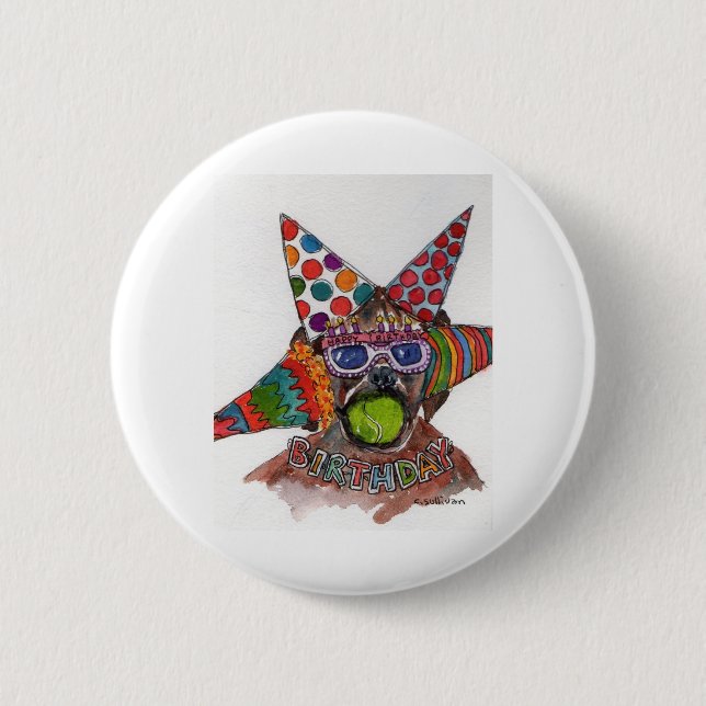 Dennis Rodman Boxer Aquarell BD Gemälde Button (Vorderseite)