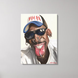 Dennis Rodman - Karikatur auf Leinwand-Druck 18 x Leinwanddruck
