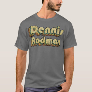 Dennis Rodman Vintage-Regenbogen-Typografie-Stil 7 T-Shirt