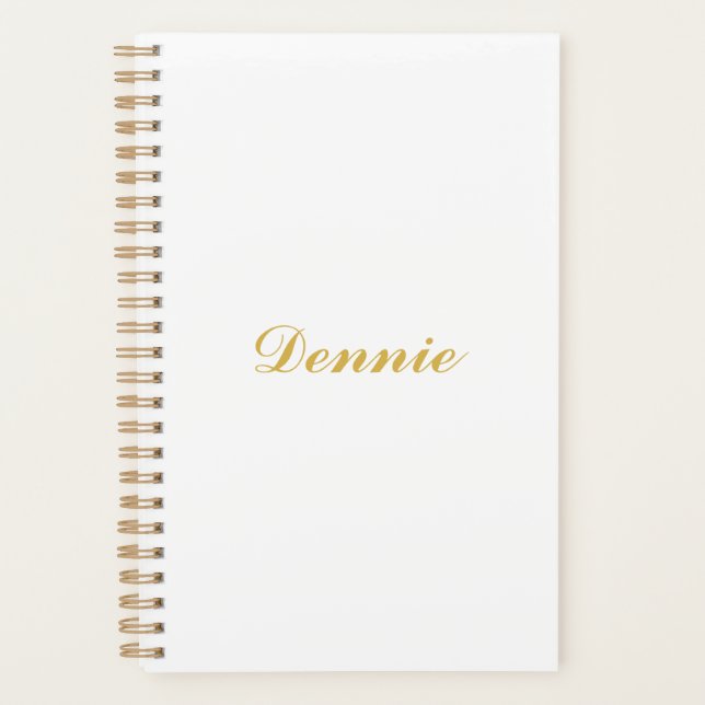 Dennis Typography Goldschrift personalisiertes Ges Planer (Vorderseite)