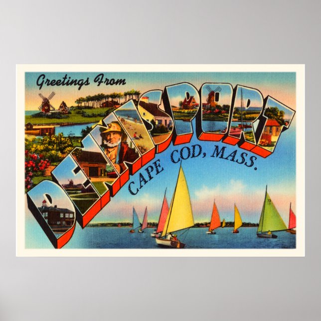 Dennisport Cape Cod Massachusetts MA Old Travel Poster (Vorne)