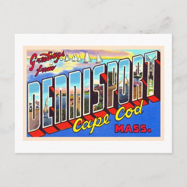 Dennisport Cape Cod Massachusetts Vintage Postkart Postkarte (Vorderseite)