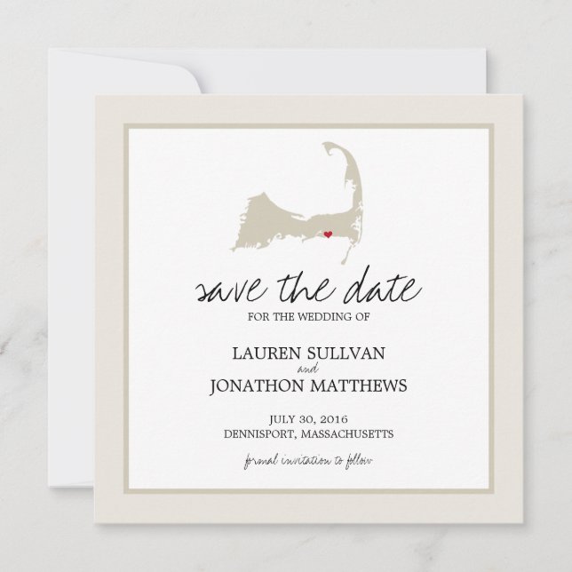 Dennisport Cape Cod Wedding Save the Date (Vorderseite)