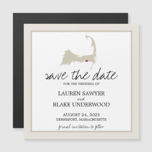 Dennisport Cape Cod Wedding Save the Date Magneteinladung