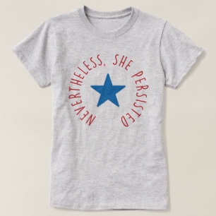 Dennoch bestand sie fort. blauer Stern T-Shirt