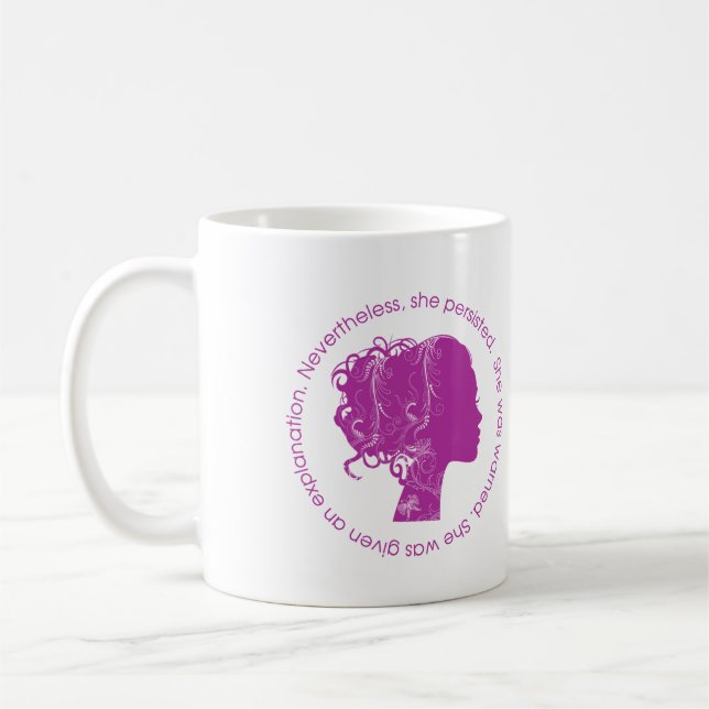 Dennoch bestand sie fort (Magenta) Kaffeetasse (Links)